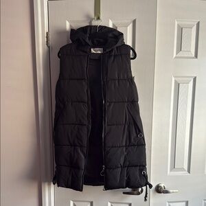 Black Puffer Vest with Hood